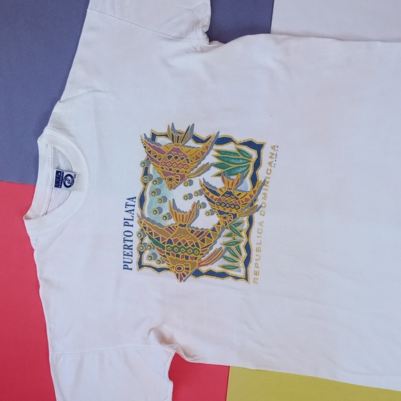 Vintage 1996 Puerto Plata Republica Dominicana Single Stitch T-Shirt - Picture 1 of 6